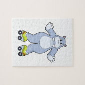 Hippo with Roller skates Legpuzzel (Horizontaal)