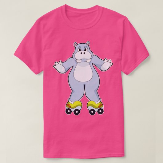 Hippo with Roller skates T-shirt (Design voorkant)