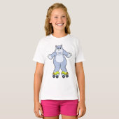 Hippo with Roller skates T-shirt (Voorkant volledig)