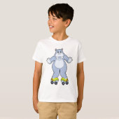Hippo with Roller skates T-shirt (Voorkant volledig)