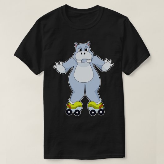Hippo with Roller skates T-shirt (Design voorkant)
