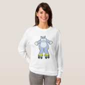 Hippo with Roller skates T-shirt (Voorkant volledig)