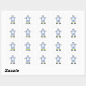 Hippo with Roller skates Vierkante Sticker (Vel)