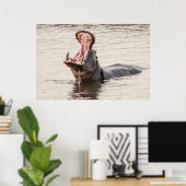 Hippo Yawn Poster (Thuiskantoor)