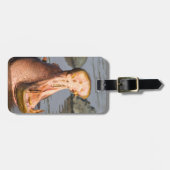 Hippo yawning, Tanzania Bagagelabel (Voorkant horizontaal)