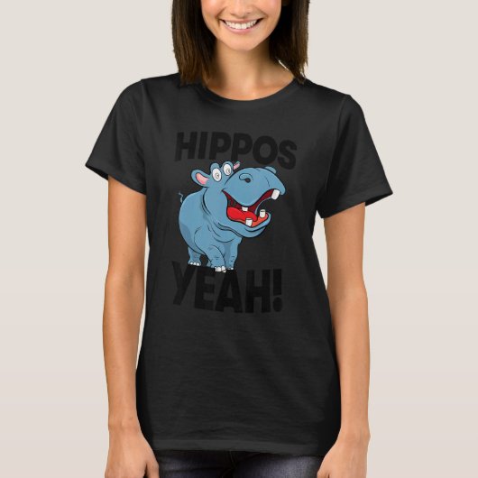 Hippo Yeah   Women Hippopotamus Party T-shirt (Voorkant)
