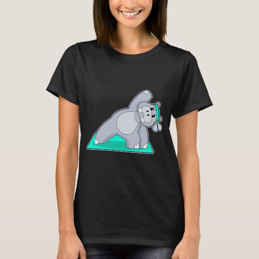 Hippo Yoga Gymnastiek T-shirt (Voorkant)