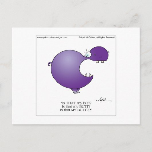 HIPPOBOTTOMUS Briefkaart door April McCallum (Voorkant)