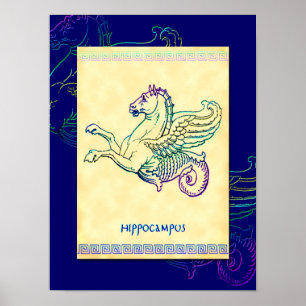 Hippocampus Grieks Zee Paard  Kunst Poster