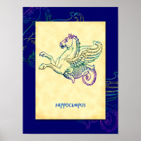Hippocampus Grieks Zee Paard Kunst Poster