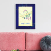 Hippocampus Grieks zeepaardje  kunst gewikkeld bli Canvas Afdruk (Insitu (Woonkamer))