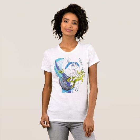 Hippocampus (schedel) met abstracte technische spi t-shirt (Voorkant volledig)