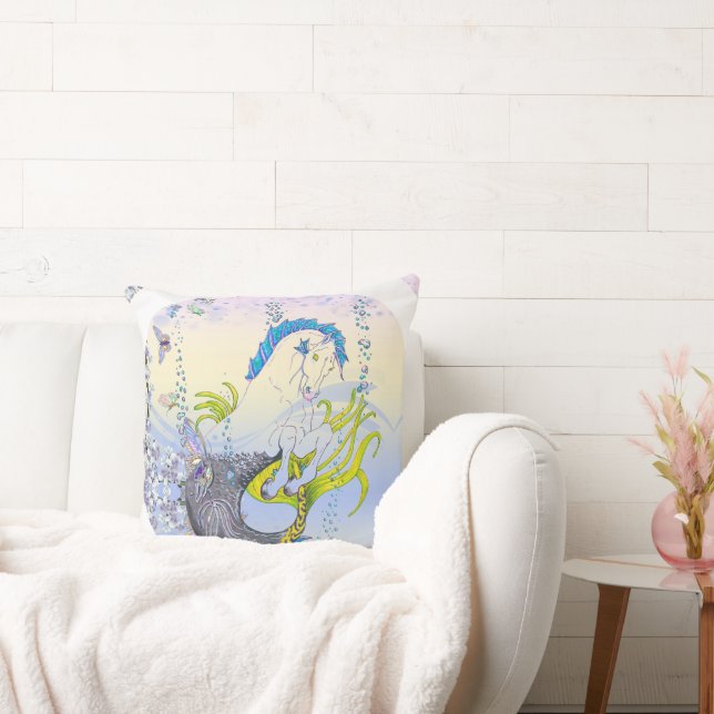 Hippocampus (schedel) met blauw/paars/beige) kussen (Bank)