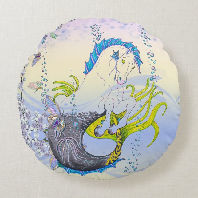 Hippocampus (schedel) met blauw/paars/beige) rond kussen (Voorkant)
