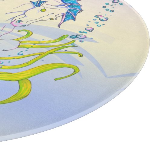 Hippocampus (schedel) met blauw/paars/beige) snijplank (Hoek)