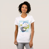 Hippocampus (schedel) met blauwe filigree t-shirt (Voorkant volledig)