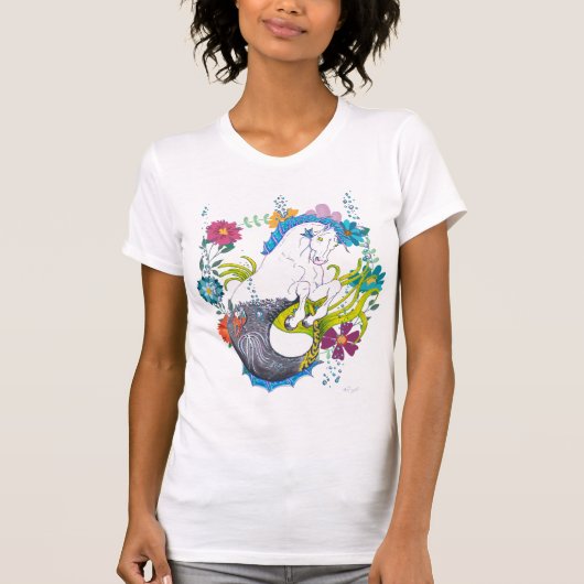 Hippocampus (schedel) met bloembolte cirkel t-shirt (Voorkant)