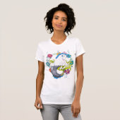 Hippocampus (schedel) met bloembolte cirkel t-shirt (Voorkant volledig)