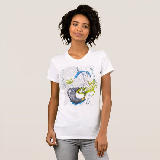 Hippocampus (schedel) met grijs hart t-shirt (Voorkant volledig)