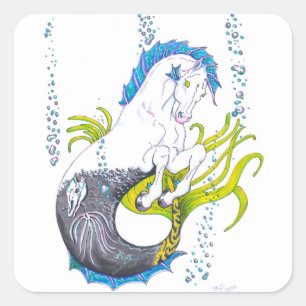 Hippocampus (schedel) vierkante sticker