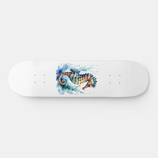 Hippocampus Waterverf Persoonlijk Skateboard (Horizontaal)