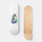 Hippocampus Waterverf Persoonlijk Skateboard (Voorkant)