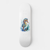 Hippocampus Waterverf Persoonlijk Skateboard (Voorkant)