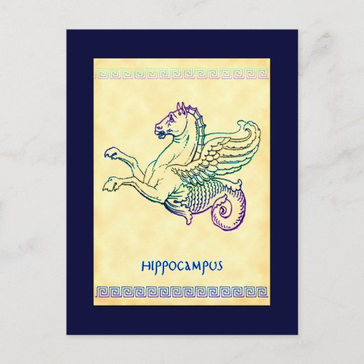 Hippocampus Zee Paard Kunst Briefkaart (Voorkant)