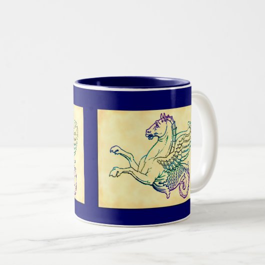 Hippocampus Zee Paard Kunst Koffie Mok (Voorkant rechts)