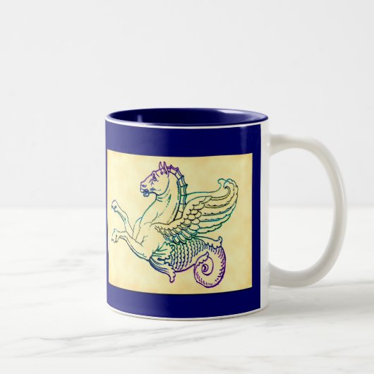 Hippocampus Zee Paard Kunst Koffie Mok (Rechts)