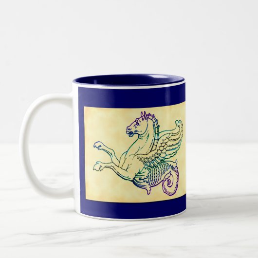Hippocampus Zee Paard  Kunst Koffie Mok (Links)