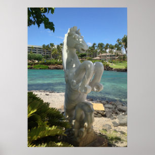 Hippocampus (Zee-paard) Statue, Waikoloa, Hawaii Poster