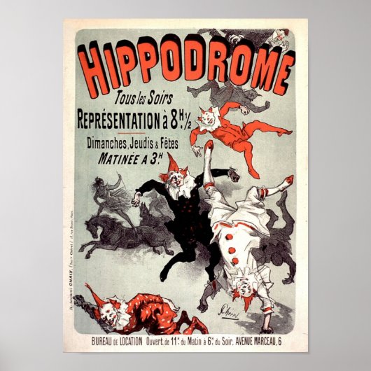 Hippodrome 1885 Circus Fun  Frans AD Poster (Voorkant)