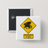 Hippogriff XING Vierkante Button 5,1 Cm (Voorkant /achterkant)