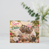 Hippokoepel Tropisch Spa Save the Date Briefkaart (Staand voorkant)