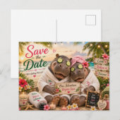 Hippokoepel Tropisch Spa Save the Date Briefkaart (Voorkant / Achterkant)