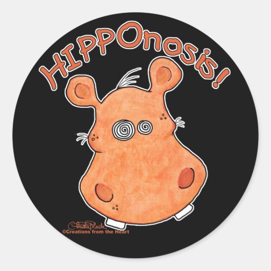 HIPPOnosis! Ronde Sticker (Voorkant)