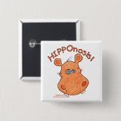 HIPPOnosis! Vierkante Button 5,1 Cm (Voorkant /achterkant)