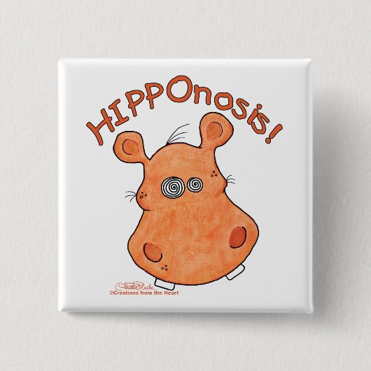 HIPPOnosis! Vierkante Button 5,1 Cm (Voorkant)