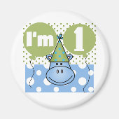 Hippopotamus 1e Verjaardag Tshirts en geschenken Magneet (Voorkant)