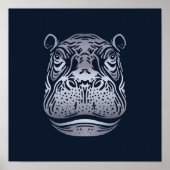 Hippopotamus Afrikaanse print | Stoutmoedige nijlp (Voorkant)