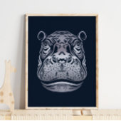 Hippopotamus Afrikaanse print | Stoutmoedige nijlp