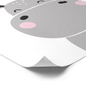 Hippopotamus Animal Nursery Wall Art Poster (Hoek)