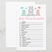 Hippopotamus Baby word scramble game (Voorkant / Achterkant)