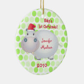Hippopotamus Babys Eerste Kerstmis Ornament (Rechts)