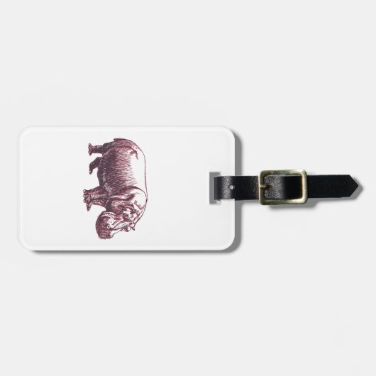 Hippopotamus Bagagelabel (Voorkant horizontaal)