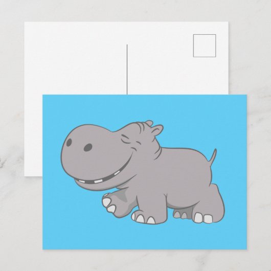 Hippopotamus Briefkaart (Voorkant / Achterkant)