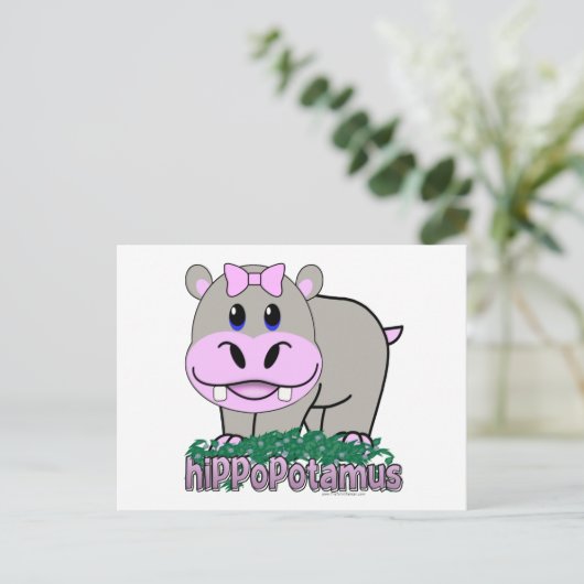 Hippopotamus Briefkaart (Staand voorkant)