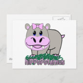 Hippopotamus Briefkaart (Voorkant / Achterkant)