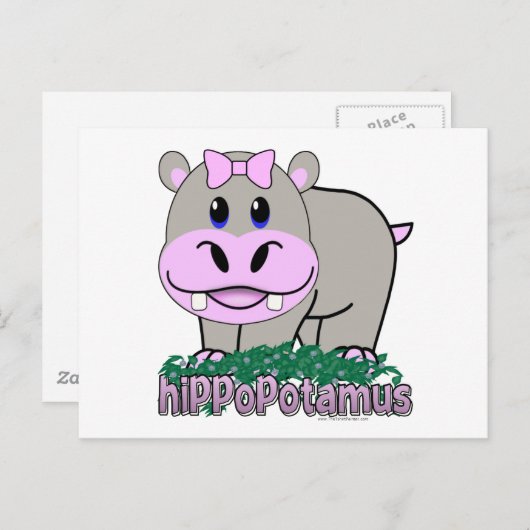 Hippopotamus Briefkaart (Voorkant / Achterkant)
